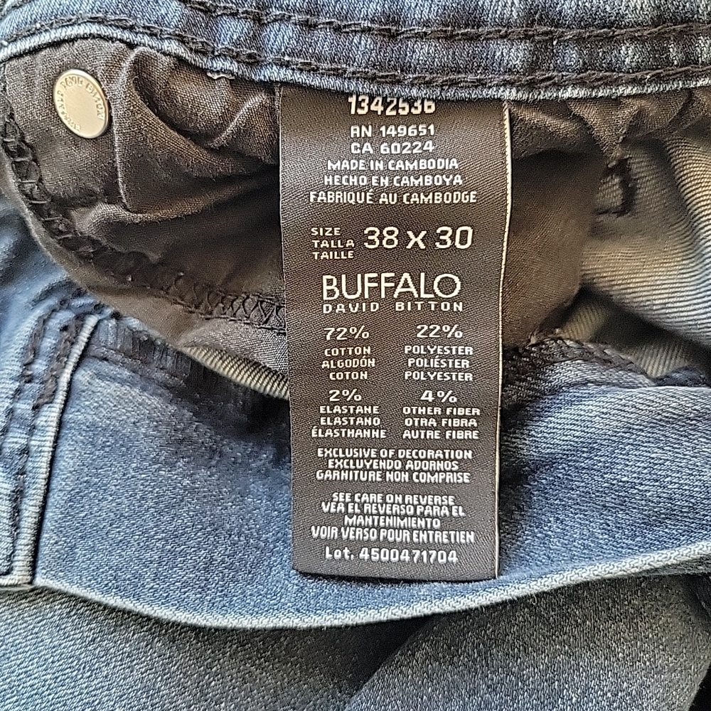 Buffalo David Bitton Axel Slim Stretch Jeans Men's Size 38x30 Dark Wash‎ - Picture 4 of 9